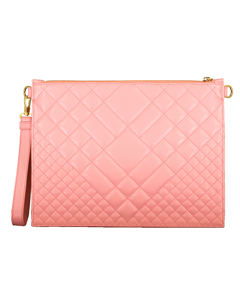 VERSACE-Quilted Chain Wristlet-PINK