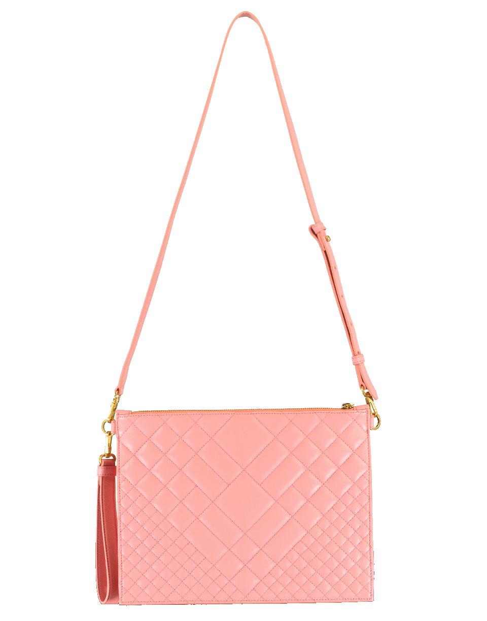 VERSACE-Quilted Chain Wristlet-PINK
