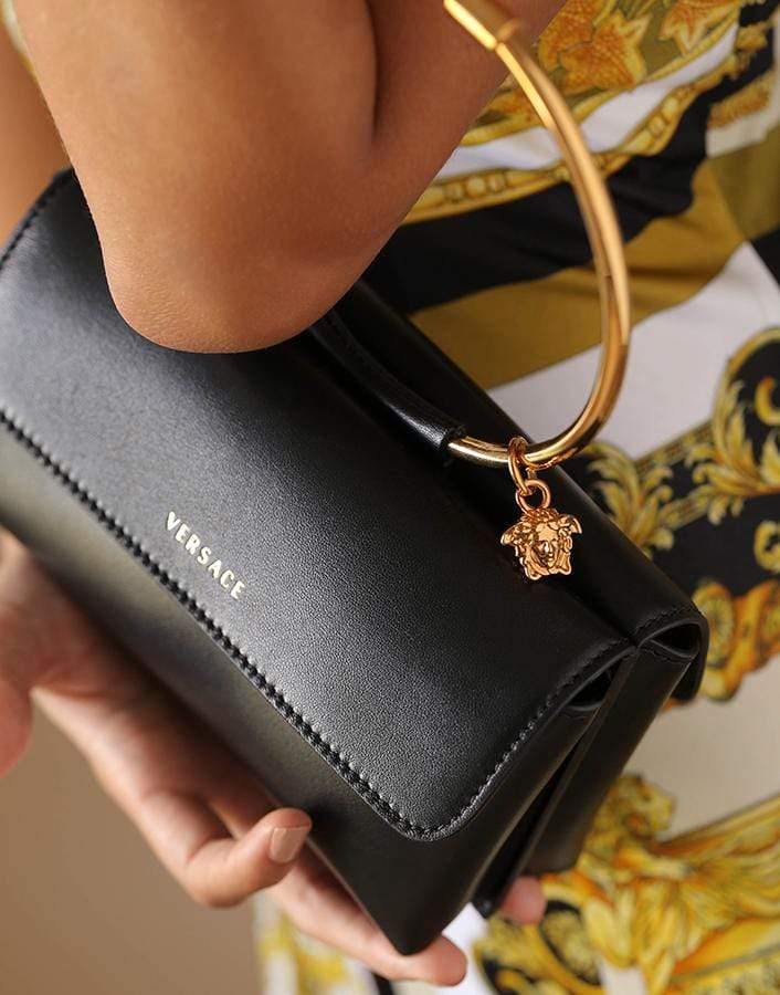 VERSACE-Medusa Ring Evening Bag-NERO/ORO