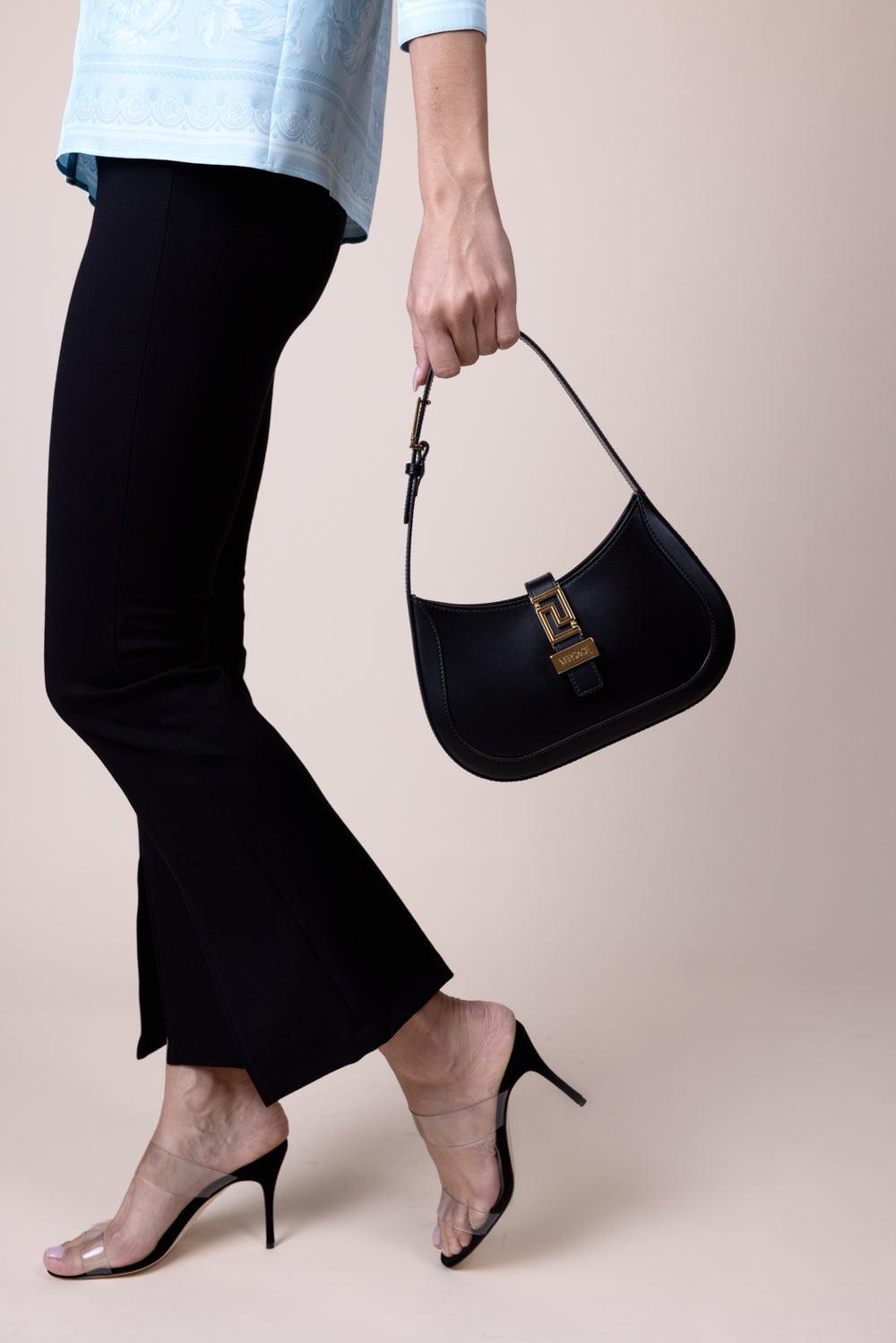 VERSACE-Greca Goddess Small Hobo Bag - Black-BLACK