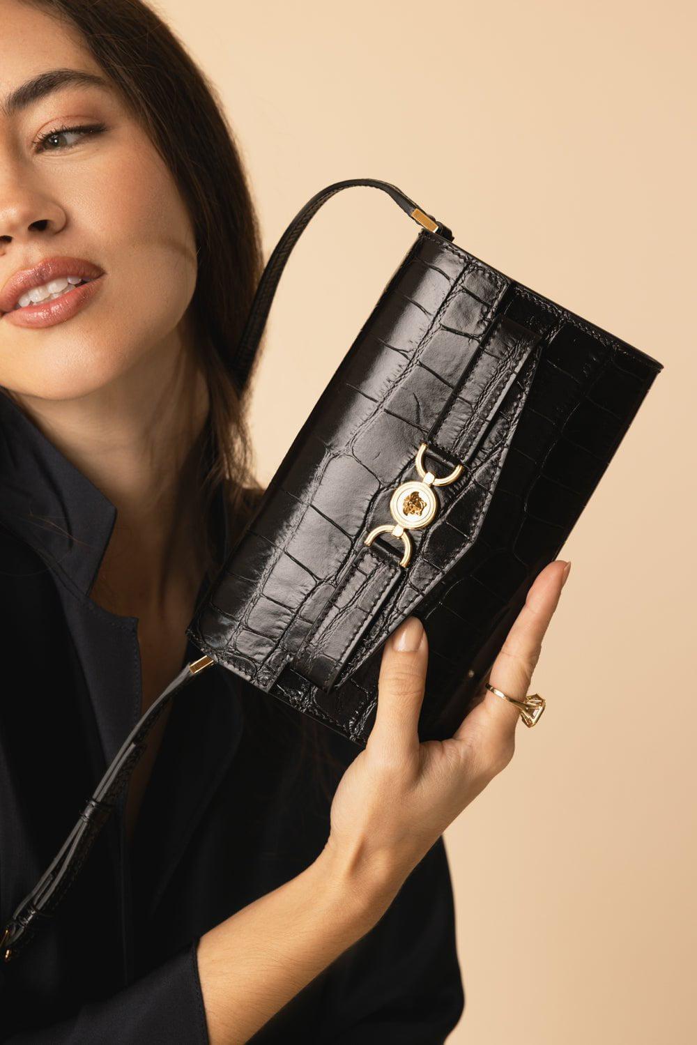 VERSACE-Medusa '95 Crossbody Bag-BLK/GOLD