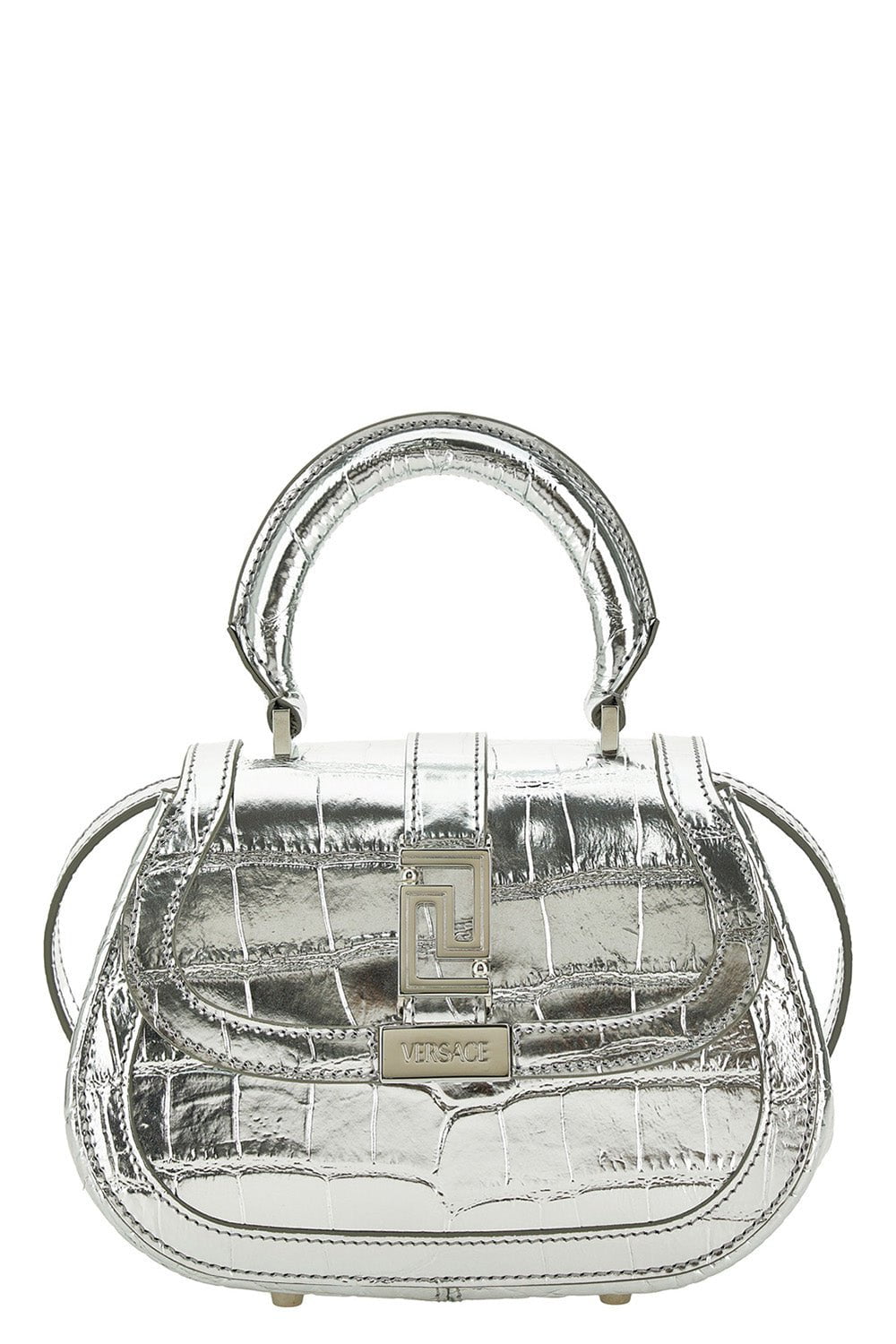 VERSACE-Greca Goddess Top Handle Bag - Silver-SILV/PAL
