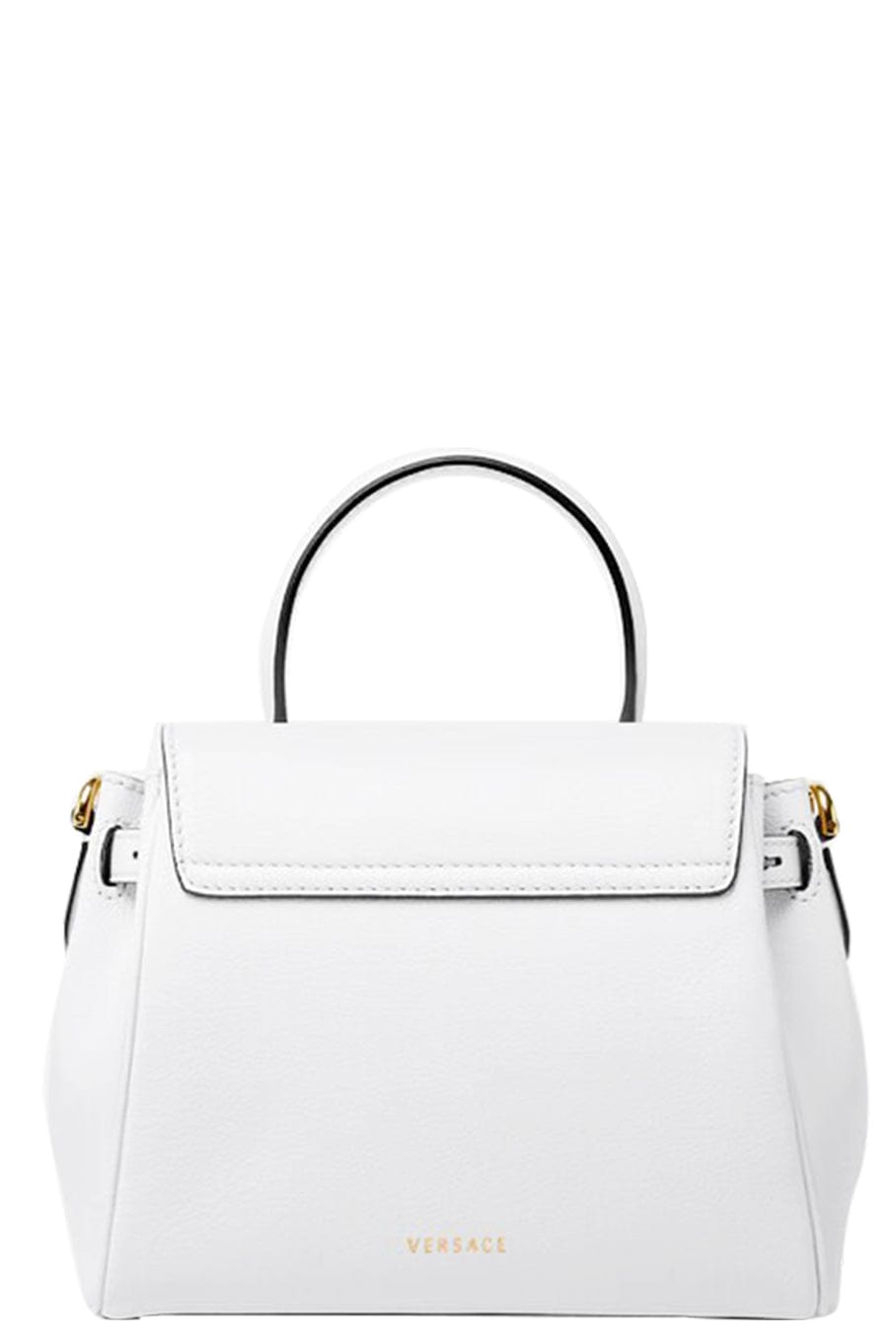 VERSACE-Top Handle Bag With Chain Detail-WHITE