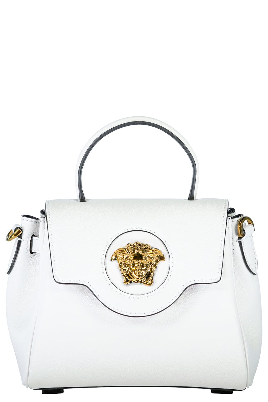 VERSACE-Top Handle Bag With Chain Detail-WHITE