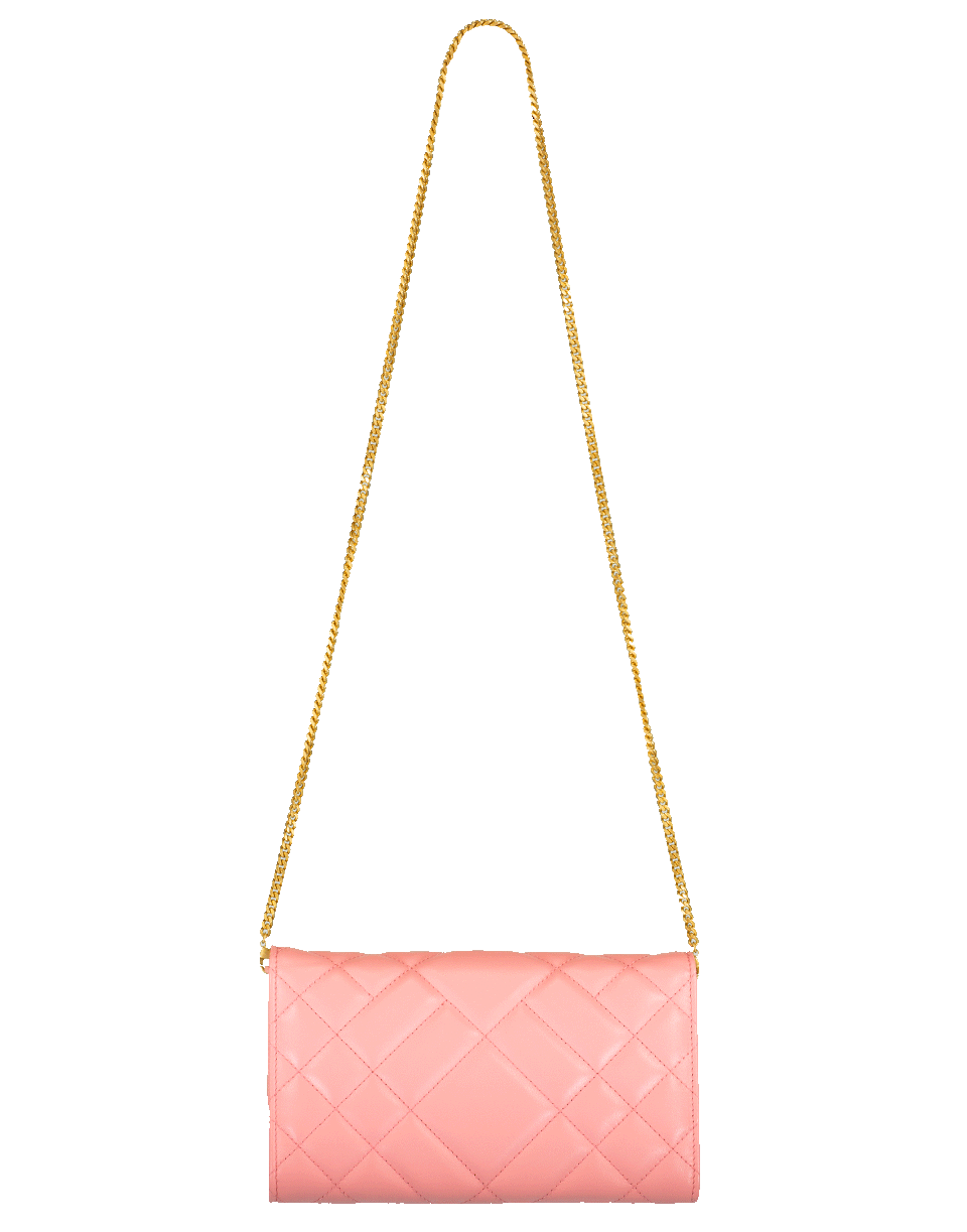 VERSACE-Quilted Chain Wallet-PINK