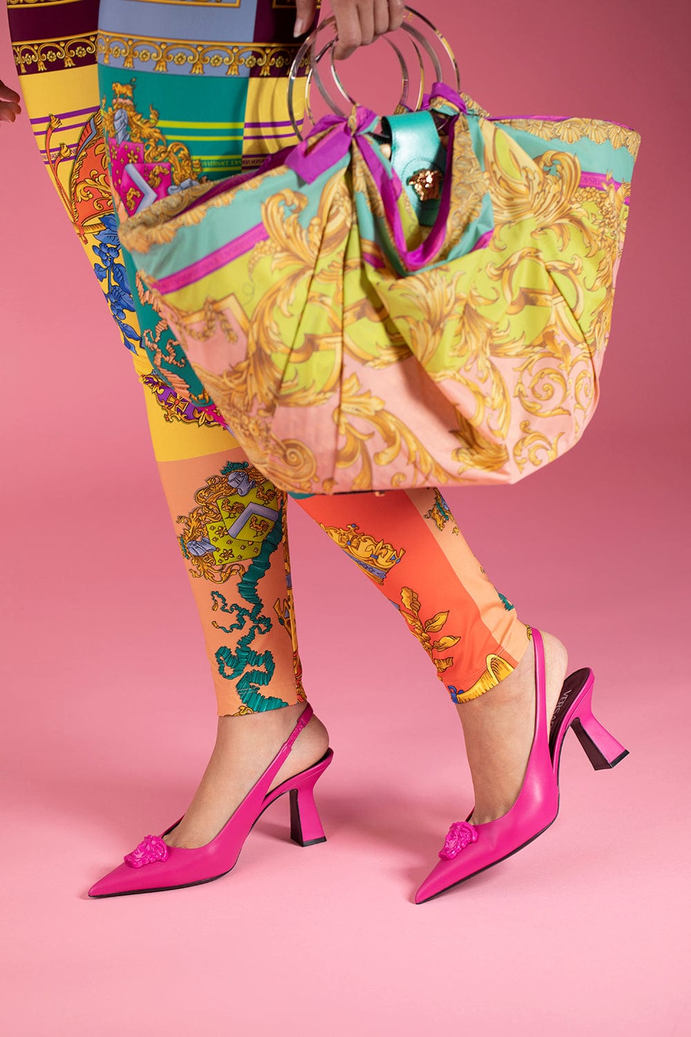 VERSACE-Slingback With Medusa Logo-