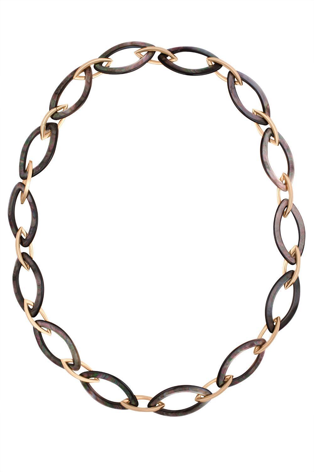 Mother Of Pearl Link Chain Necklace-ROSE GOLD-JEWELRYFINE JEWELNECKLACE O-VHERNIER