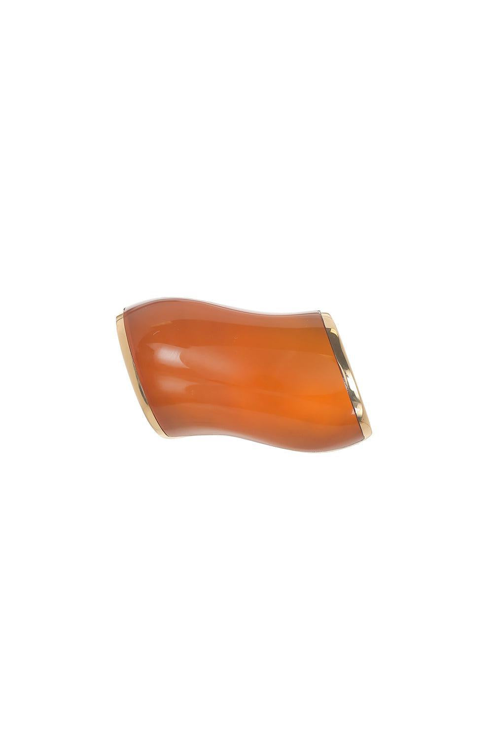 Rock Crystal Carnelian Ring-ROSE GOLD-6.5-JEWELRYFINE JEWELRING-VHERNIER