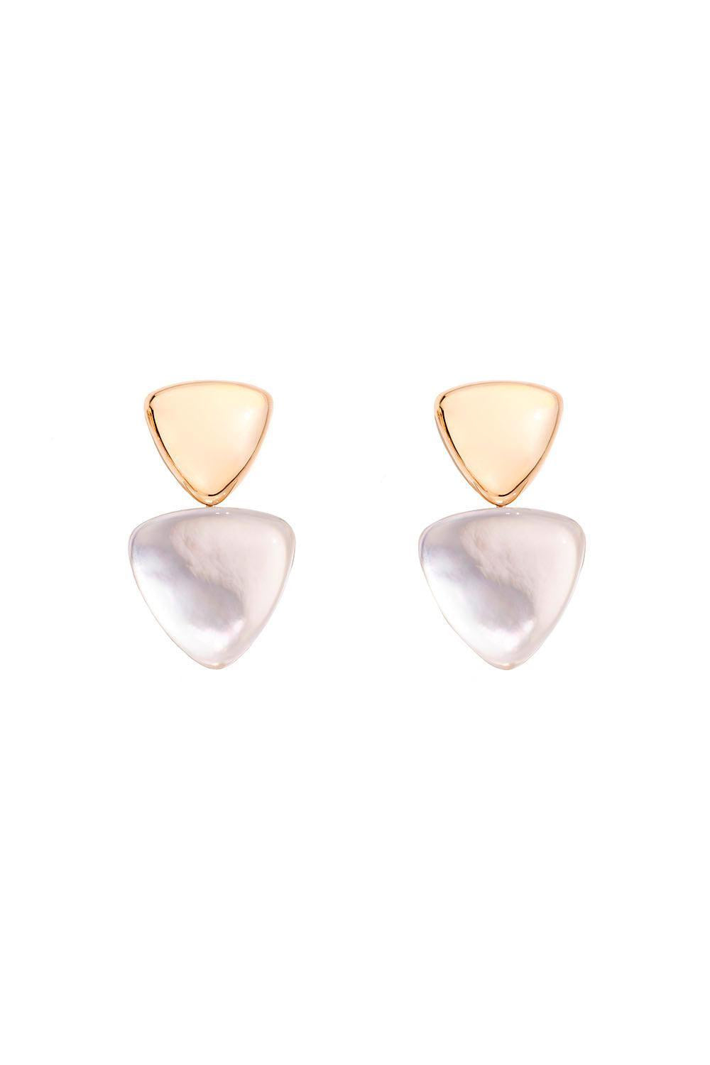 Rock Crystal Mother of Pearl Earrings-ROSE GOLD-JEWELRYFINE JEWELEARRING-VHERNIER