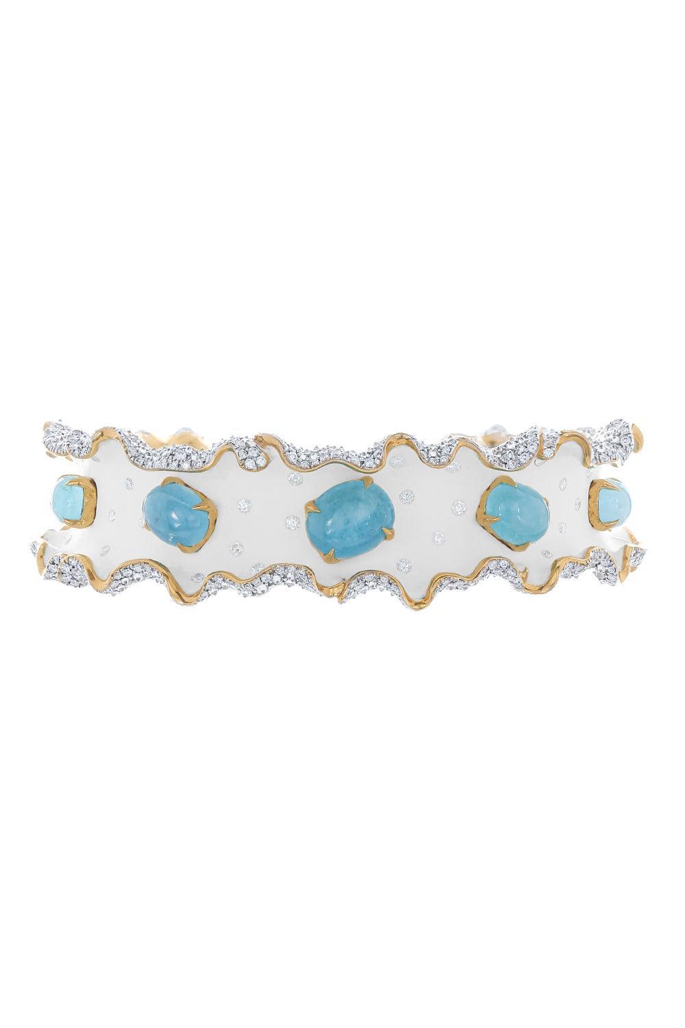Brazilian Paraiba Diamond Bracelet-YELLOW GOLD-JEWELRYFINE JEWELBRACELET O-VICTOR VELYAN