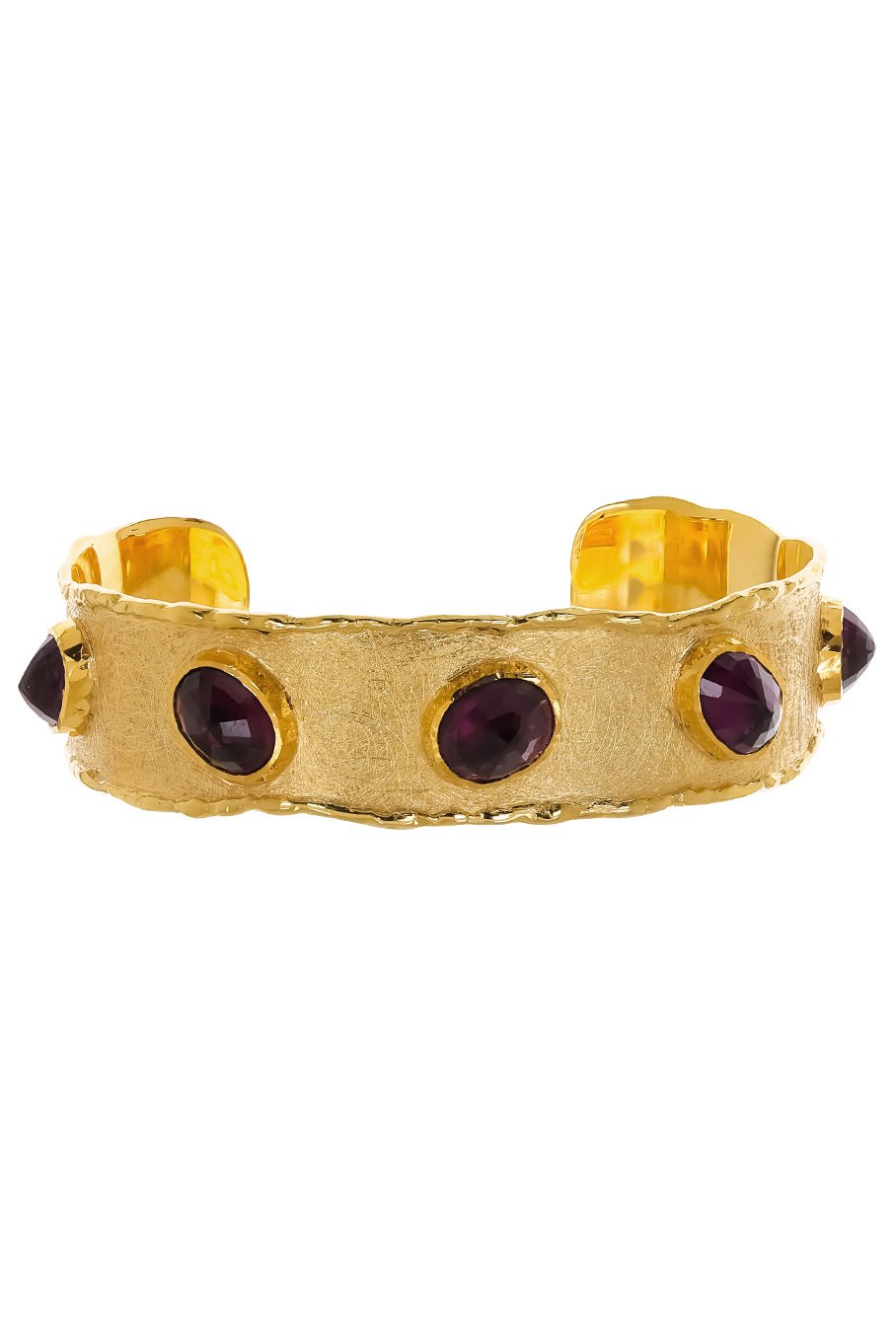VICTOR VELYAN-Purple Garnet Cuff-YELLOW GOLD
