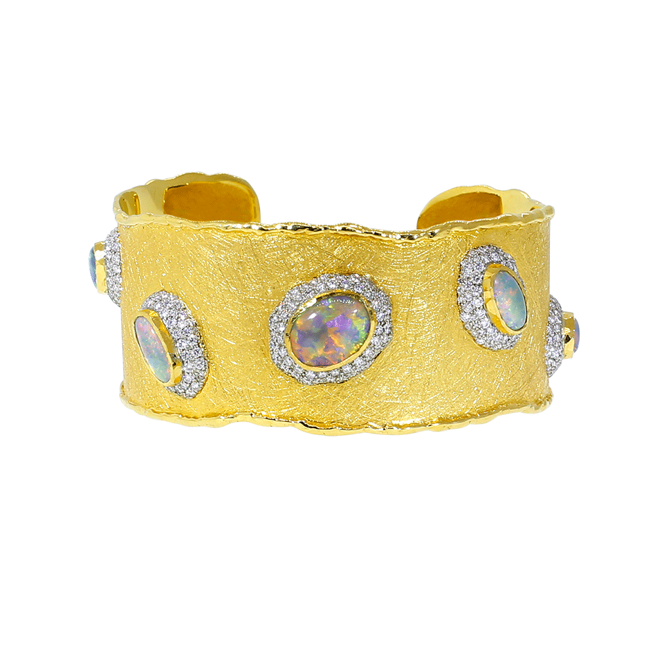 VICTOR VELYAN-Australian Opal Cuff Bracelet-YELLOW GOLD