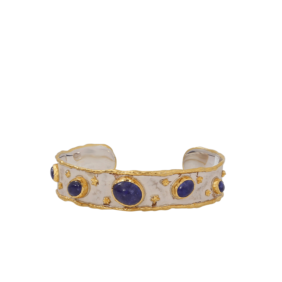 VICTOR VELYAN-Cabochon Tanzanite Cuff-YELLOW GOLD