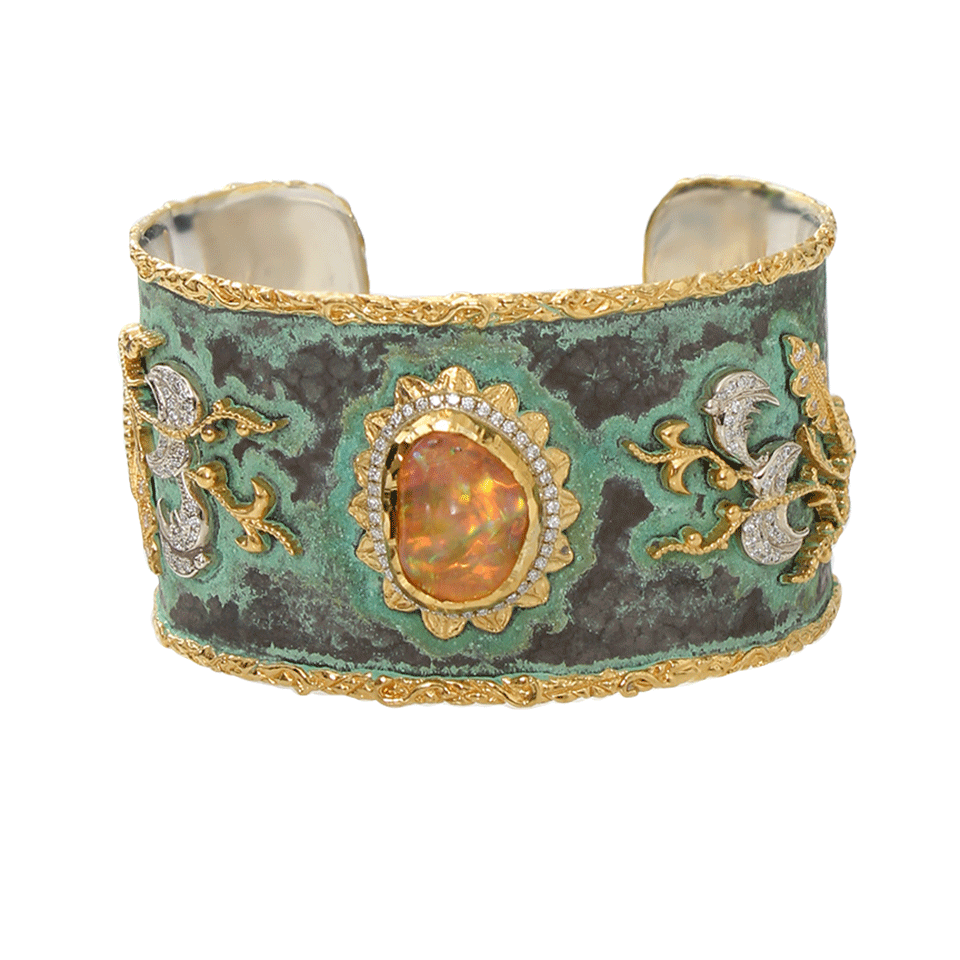 VICTOR VELYAN-Fire Opal Cuff-YELLOW GOLD