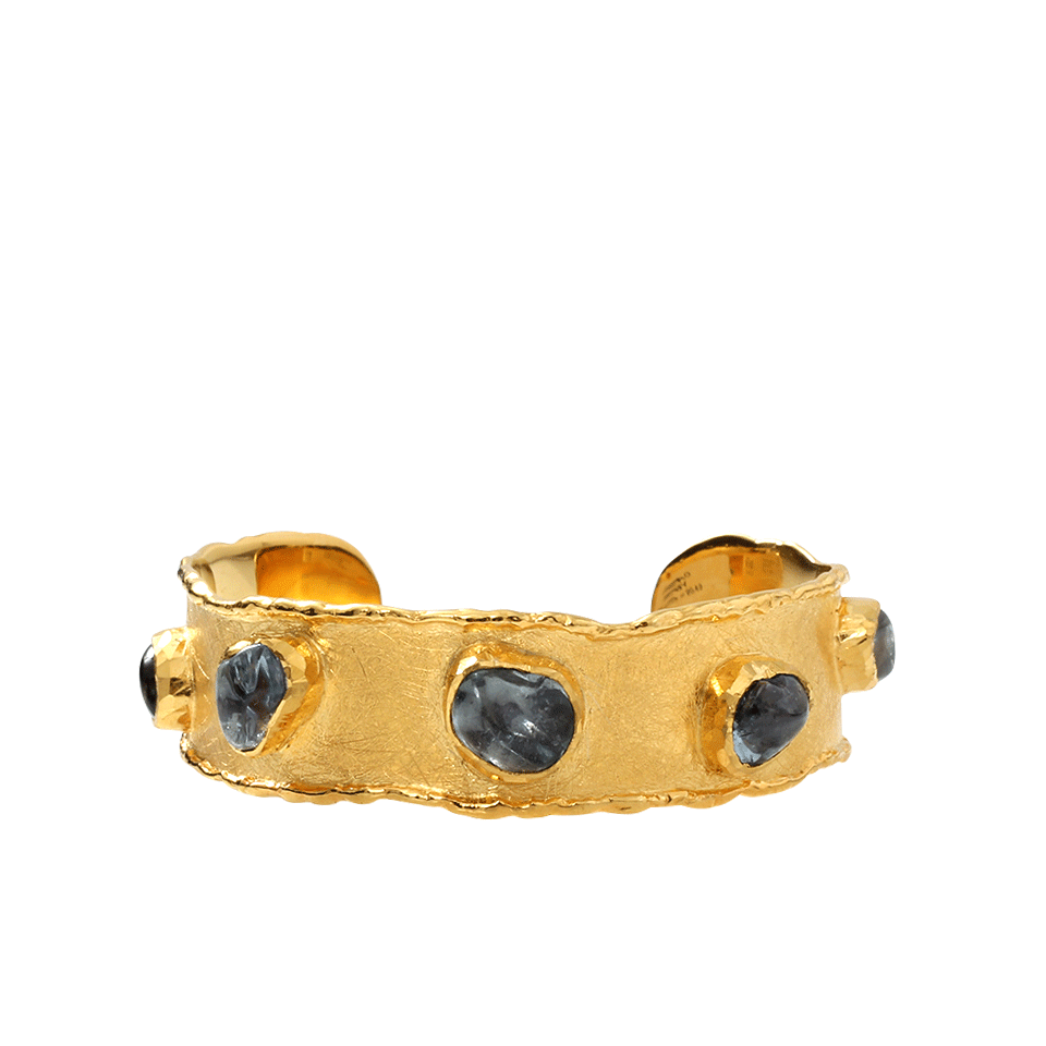 VICTOR VELYAN-Green Sapphire Cuff Bracelet-YELLOW GOLD