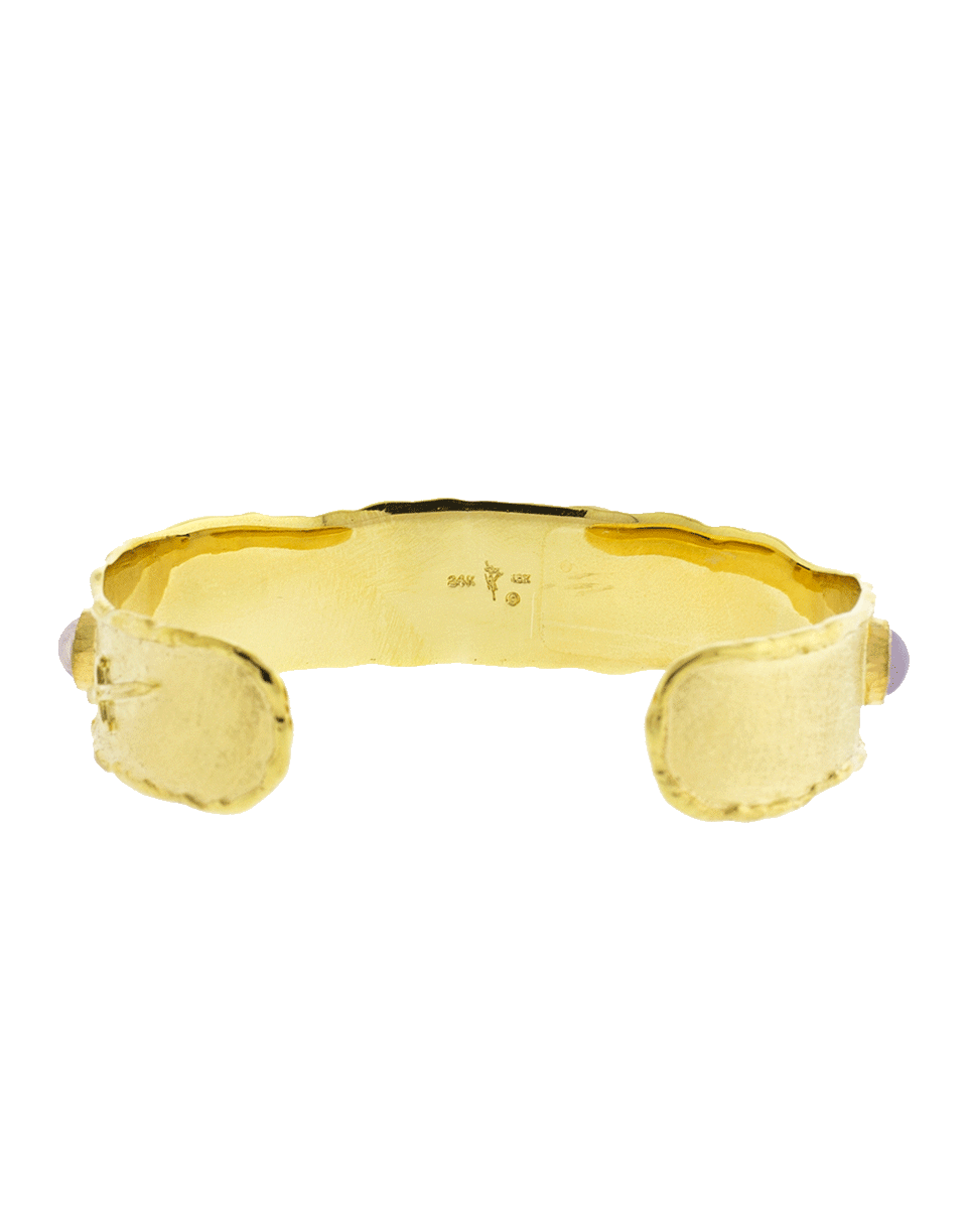 VICTOR VELYAN-Moon Quartz Cuff Bracelet-YELLOW GOLD