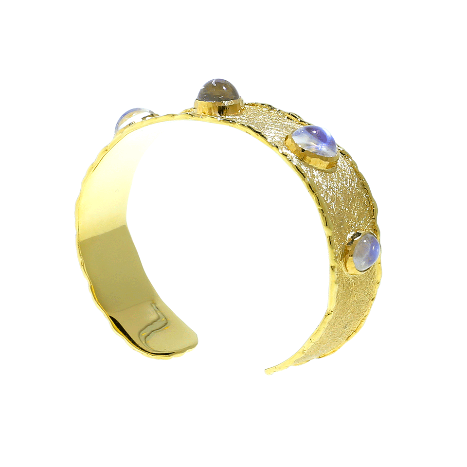 VICTOR VELYAN-Moonstone Cuff Bracelet-YELLOW GOLD