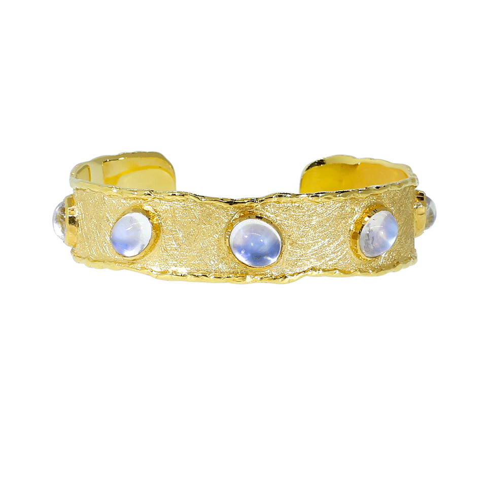 VICTOR VELYAN-Moonstone Cuff Bracelet-YELLOW GOLD