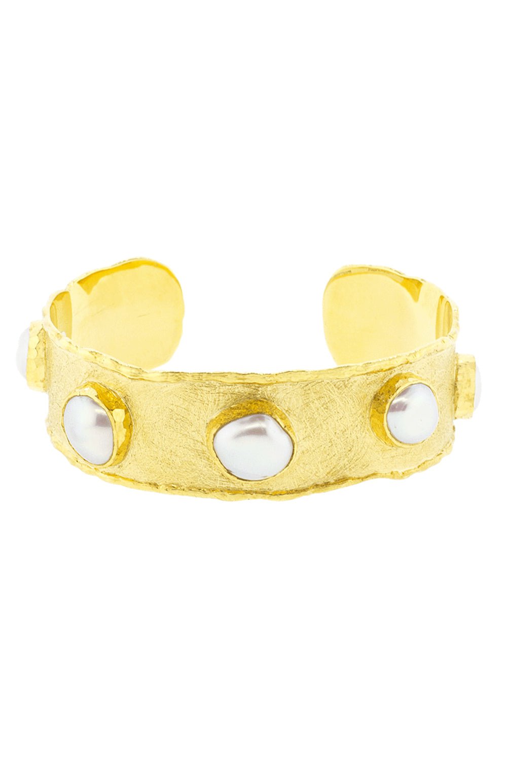 VICTOR VELYAN-Pearl Cuff Bracelet-YELLOW GOLD
