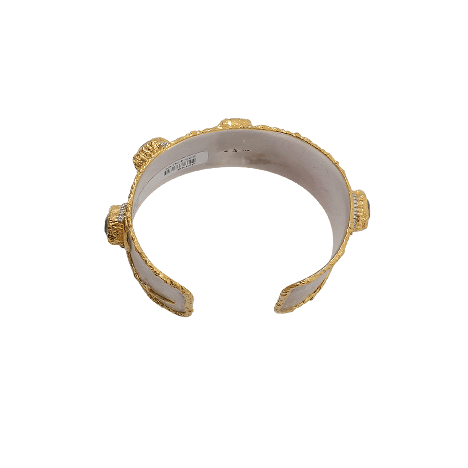 VICTOR VELYAN-Peridot And Diamond Cuff-YELLOW GOLD