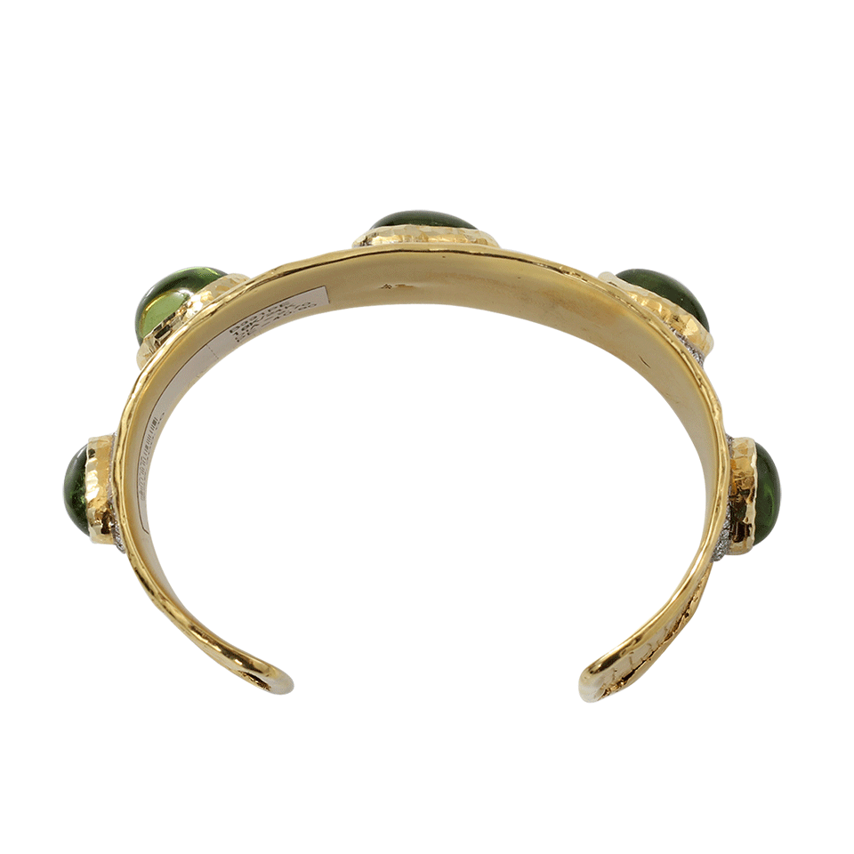 VICTOR VELYAN-Peridot And Diamond Cuff-YELLOW GOLD