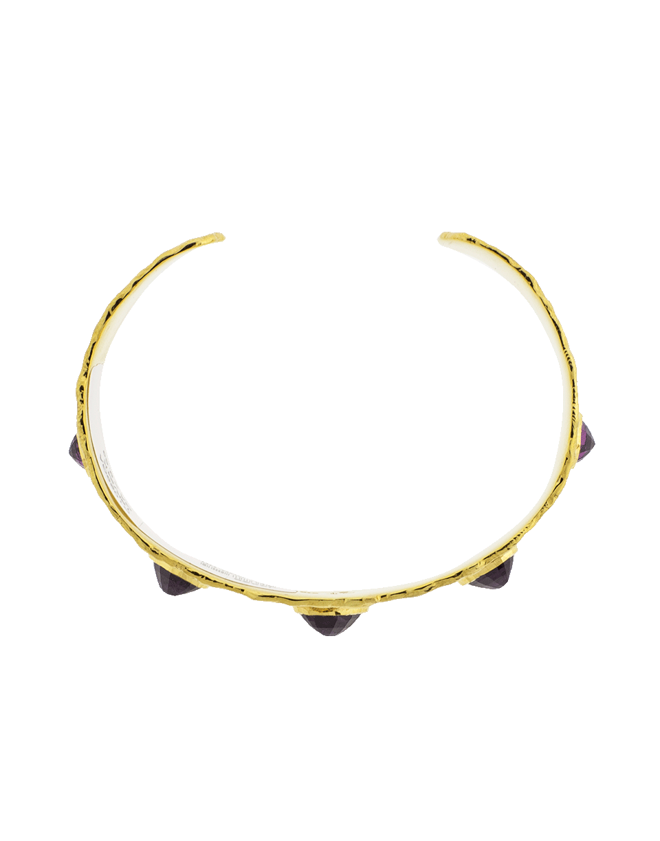 VICTOR VELYAN-Purple Garnet Cuff Bracelet-YELLOW GOLD