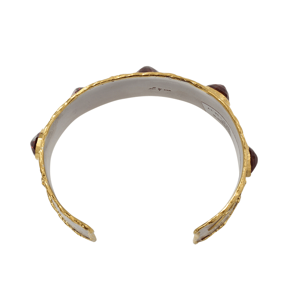 VICTOR VELYAN-Spessartite And White Patina Cuff-YELLOW GOLD