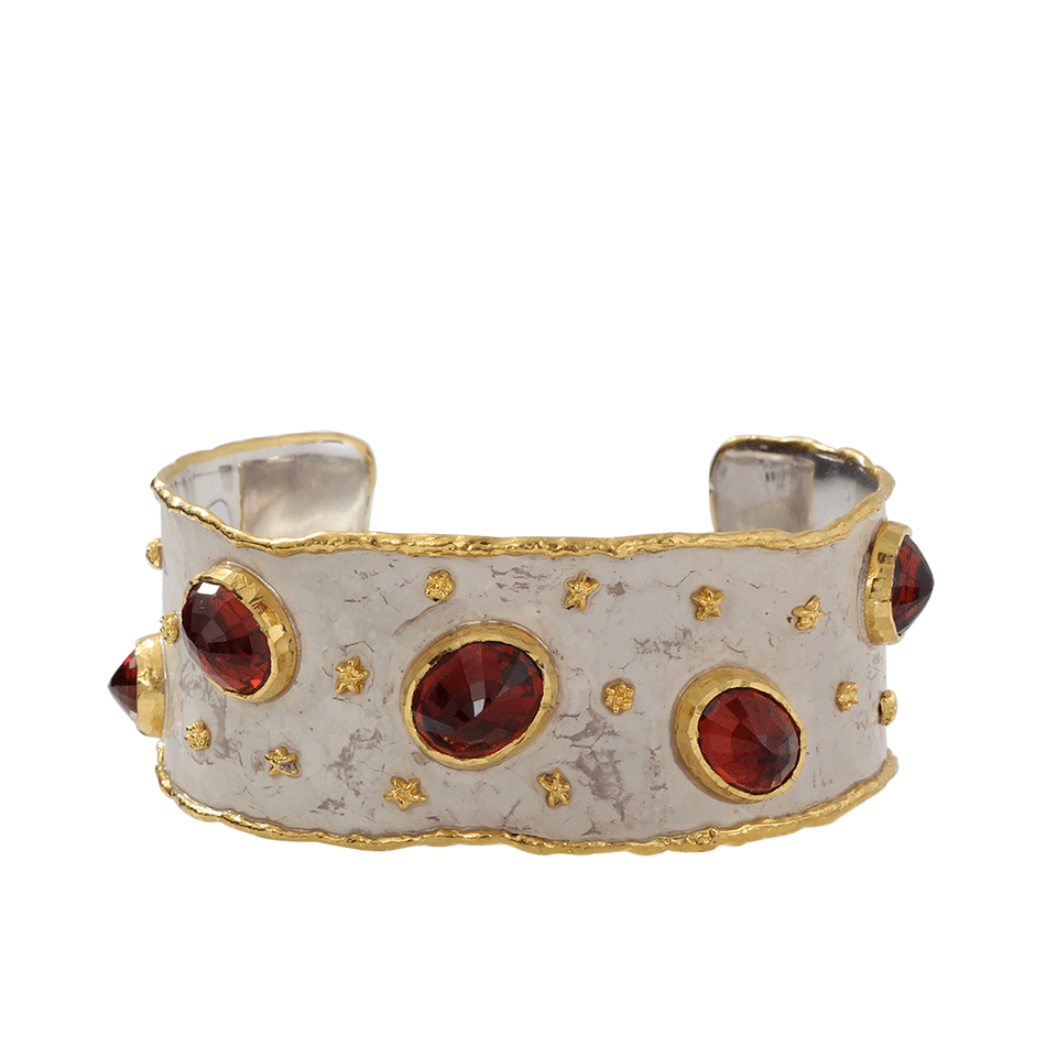 VICTOR VELYAN-Spessartite And White Patina Cuff-YELLOW GOLD