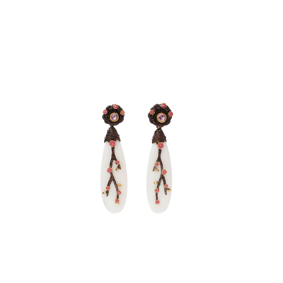 VICTOR VELYAN-Cherry Blossom Earrings-YELLOW GOLD