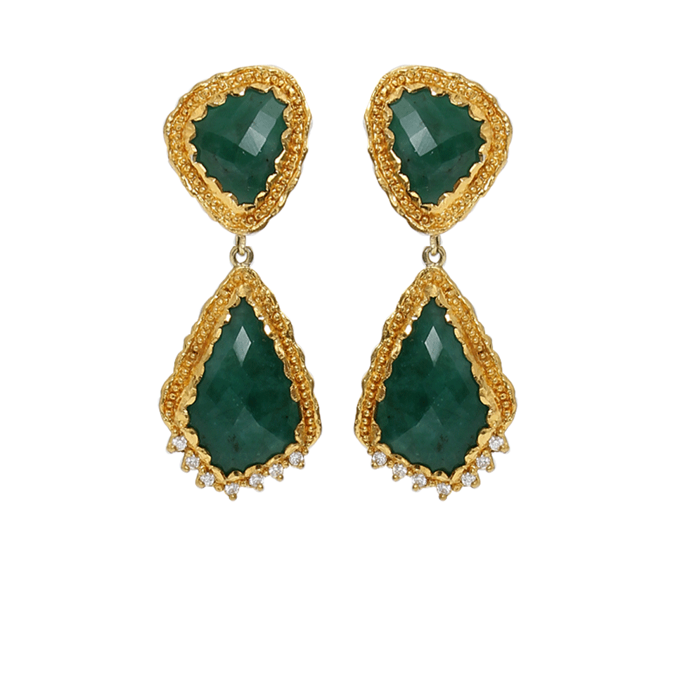 VICTOR VELYAN-Emerald Earrings-YELLOW GOLD