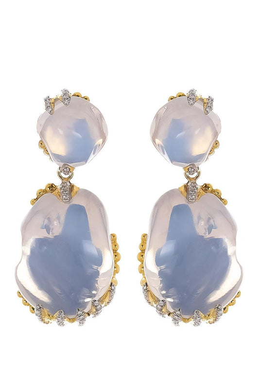 Fire Opal Diamond Drop Earrings-YELLOW GOLD-JEWELRYFINE JEWELEARRING-VICTOR VELYAN