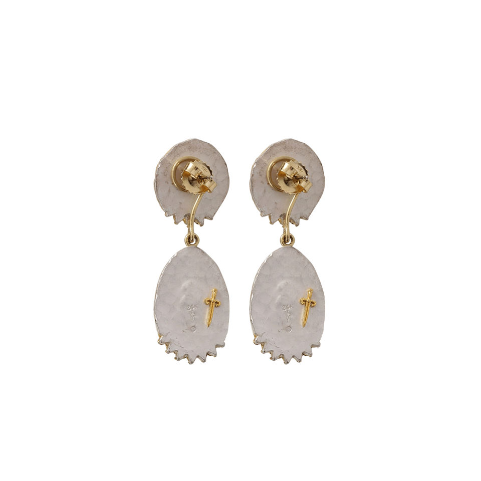 VICTOR VELYAN-Green Moonstone Earrings-YELLOW GOLD