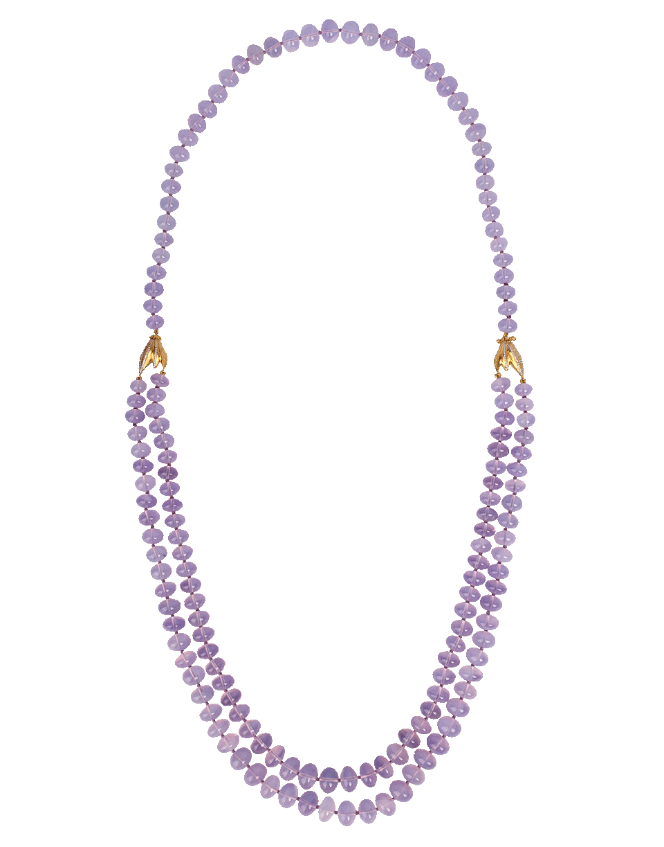 VICTOR VELYAN-Moon Quartz Beaded Necklace-YELLOW GOLD