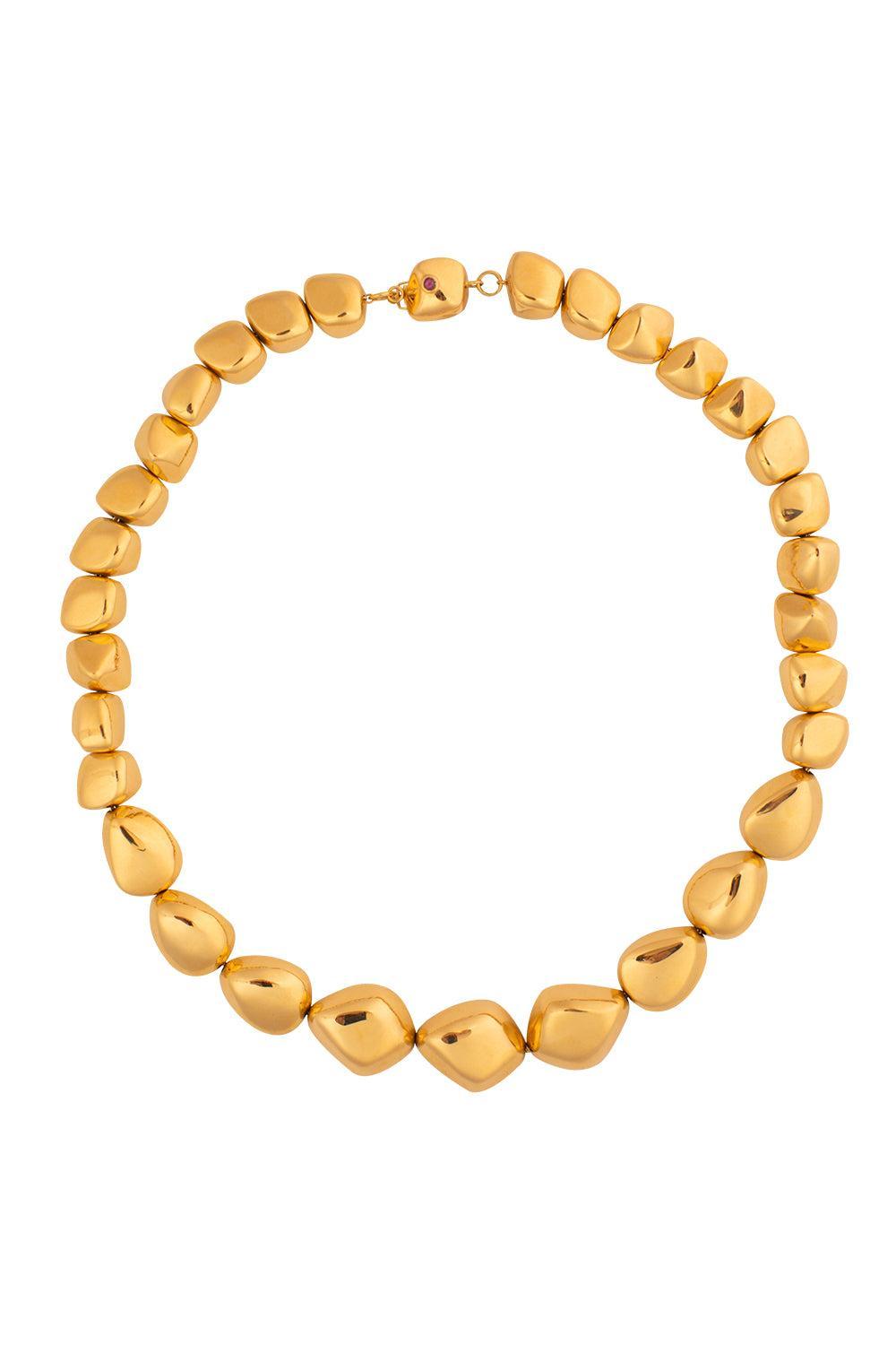 Nugget Ruby Necklace-YELLOW GOLD-JEWELRYFINE JEWELNECKLACE O-VICTOR VELYAN