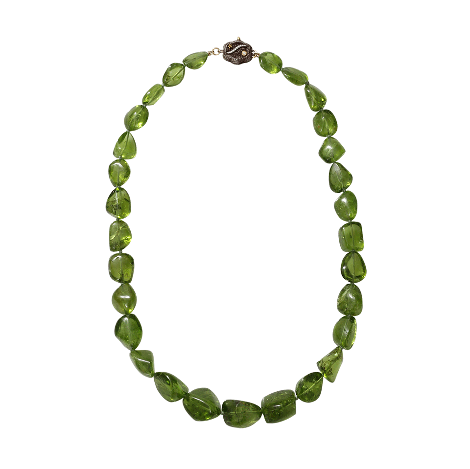 VICTOR VELYAN-Peridot Bead Necklace-YELLOW GOLD