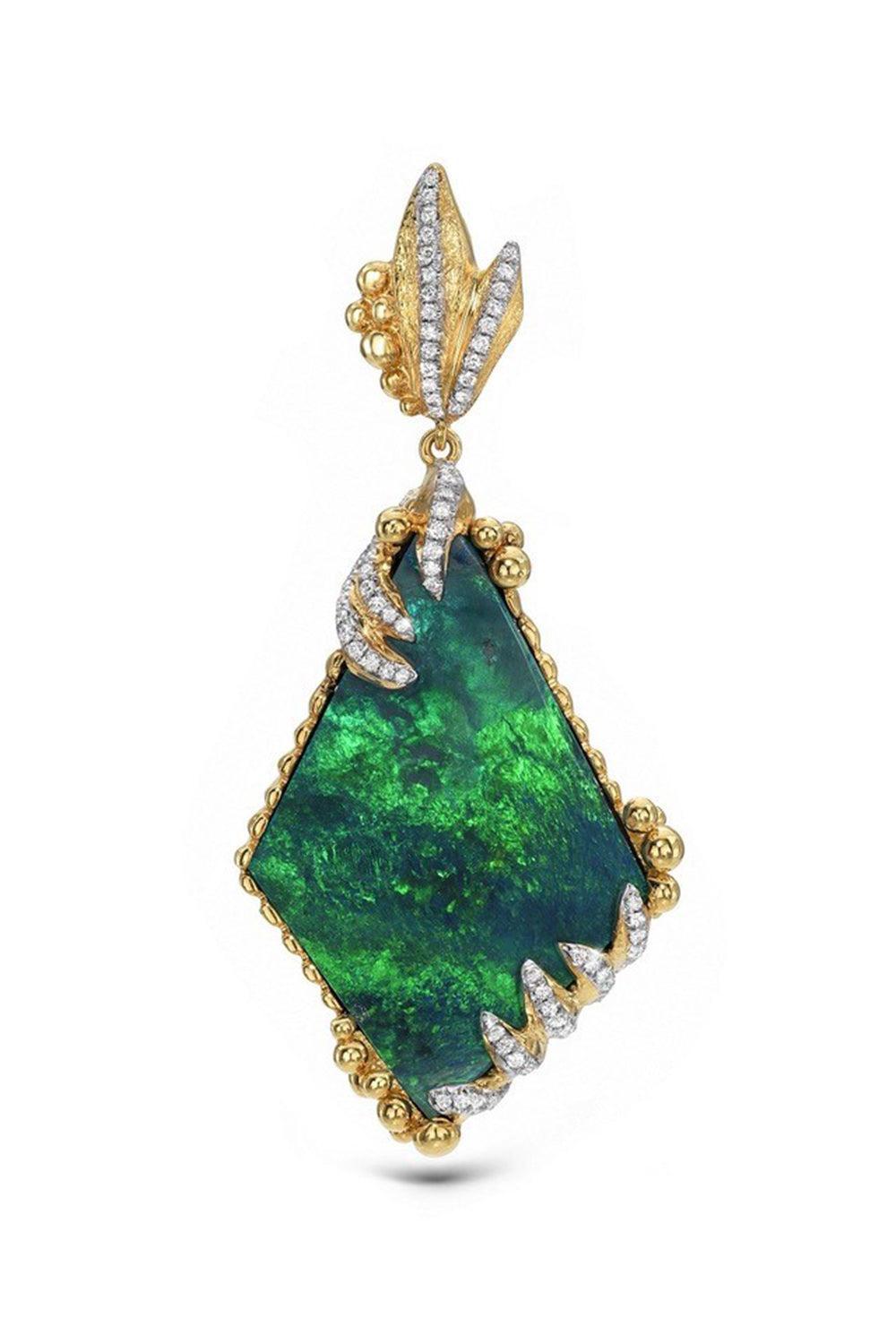 Black Opal Diamond Pendant-YELLOW GOLD-JEWELRYFINE JEWELPENDANT-VICTOR VELYAN