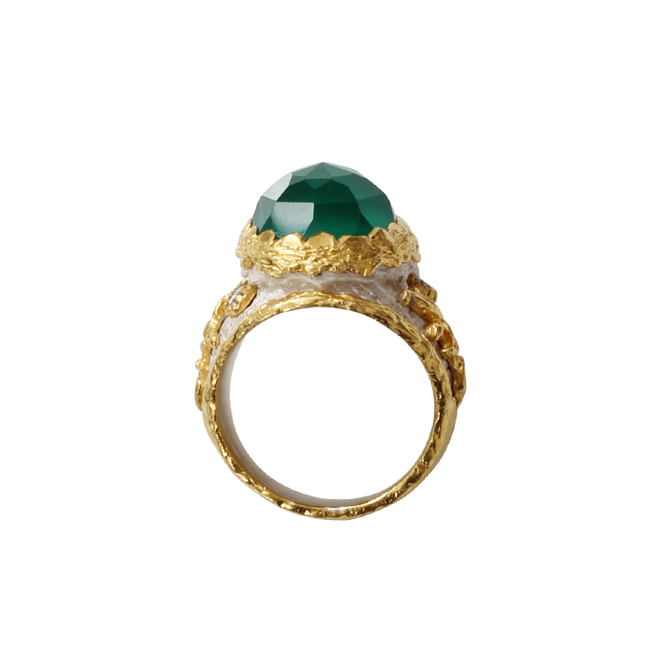 VICTOR VELYAN-Green Onyx Ring-YELLOW GOLD