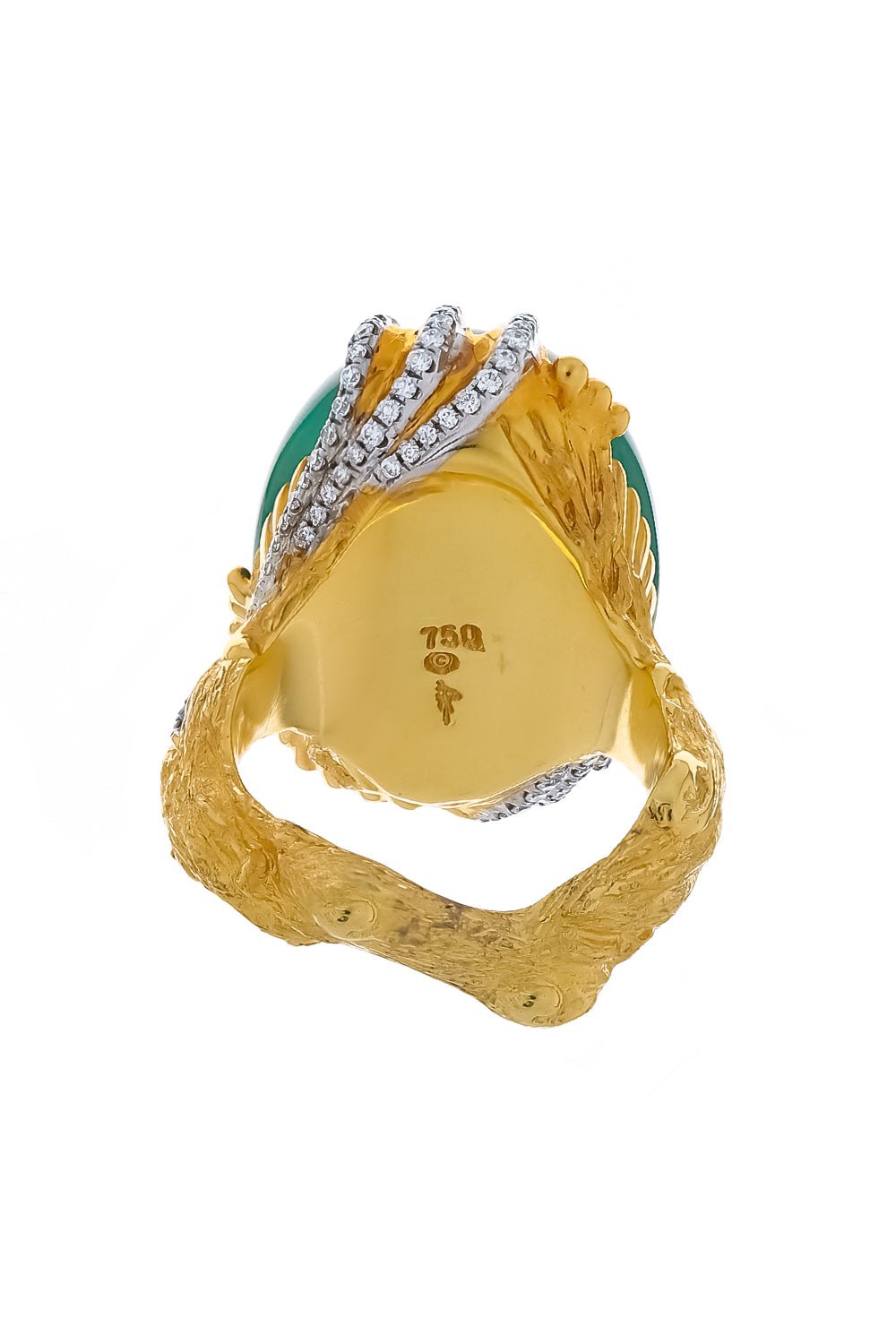 VICTOR VELYAN-Chrysoprase Diamond Ring-YELLOW GOLD