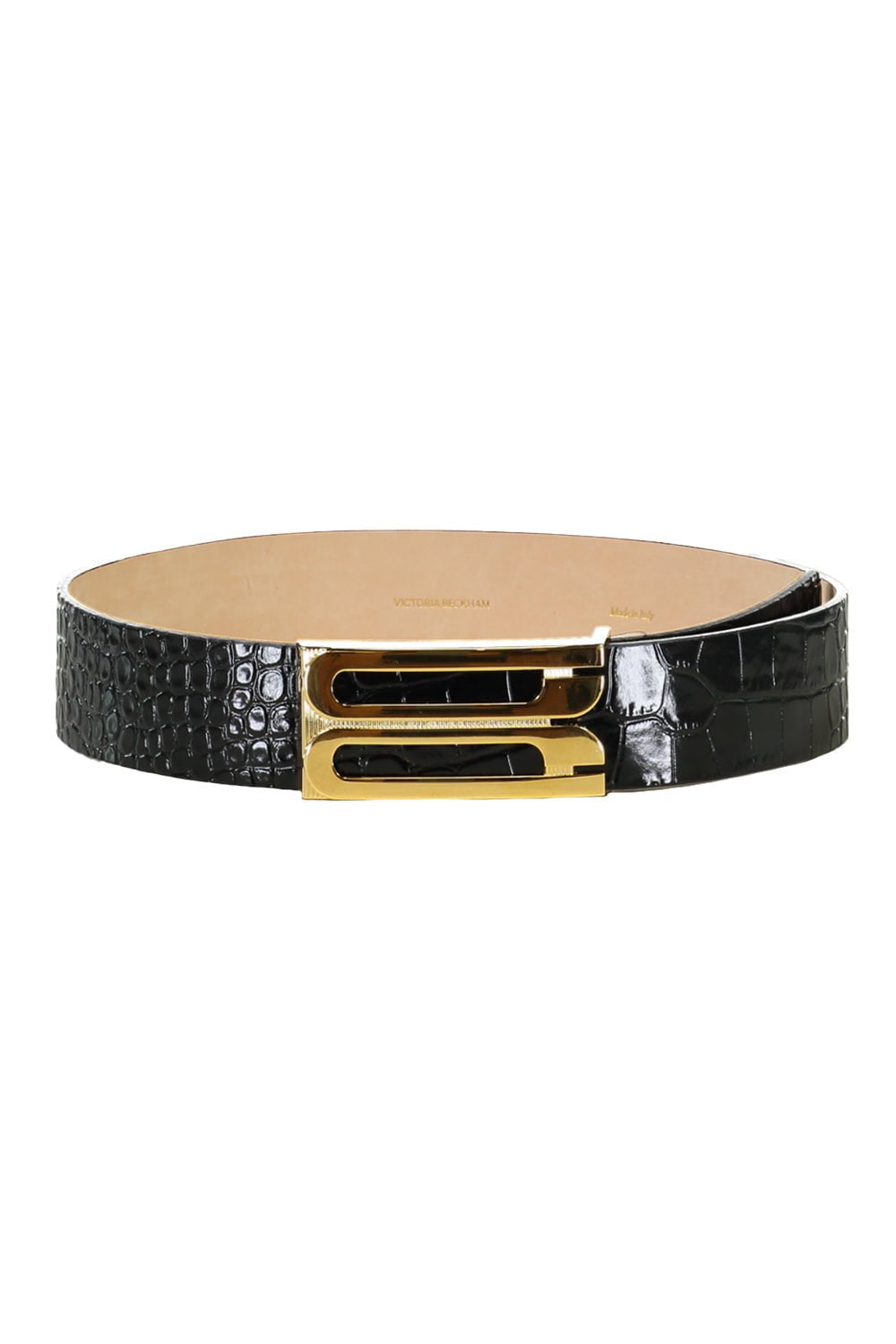VICTORIA BECKHAM-Jumbo Frame Belt - Black Embossed-