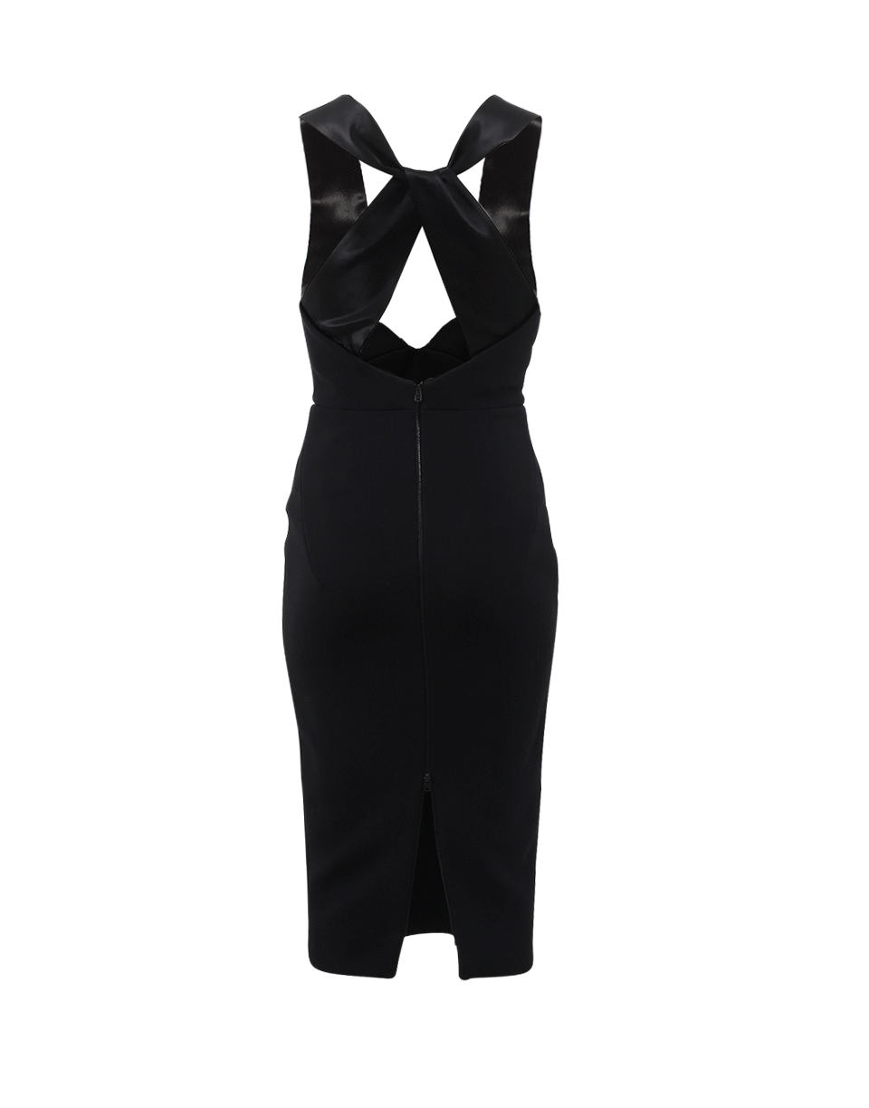 VICTORIA BECKHAM-Cross Back Fitted Dress-