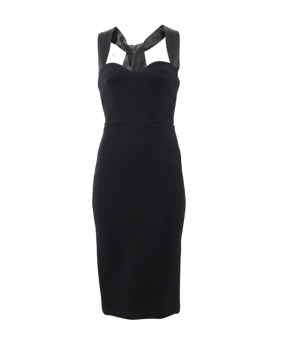 VICTORIA BECKHAM-Cross Back Fitted Dress-