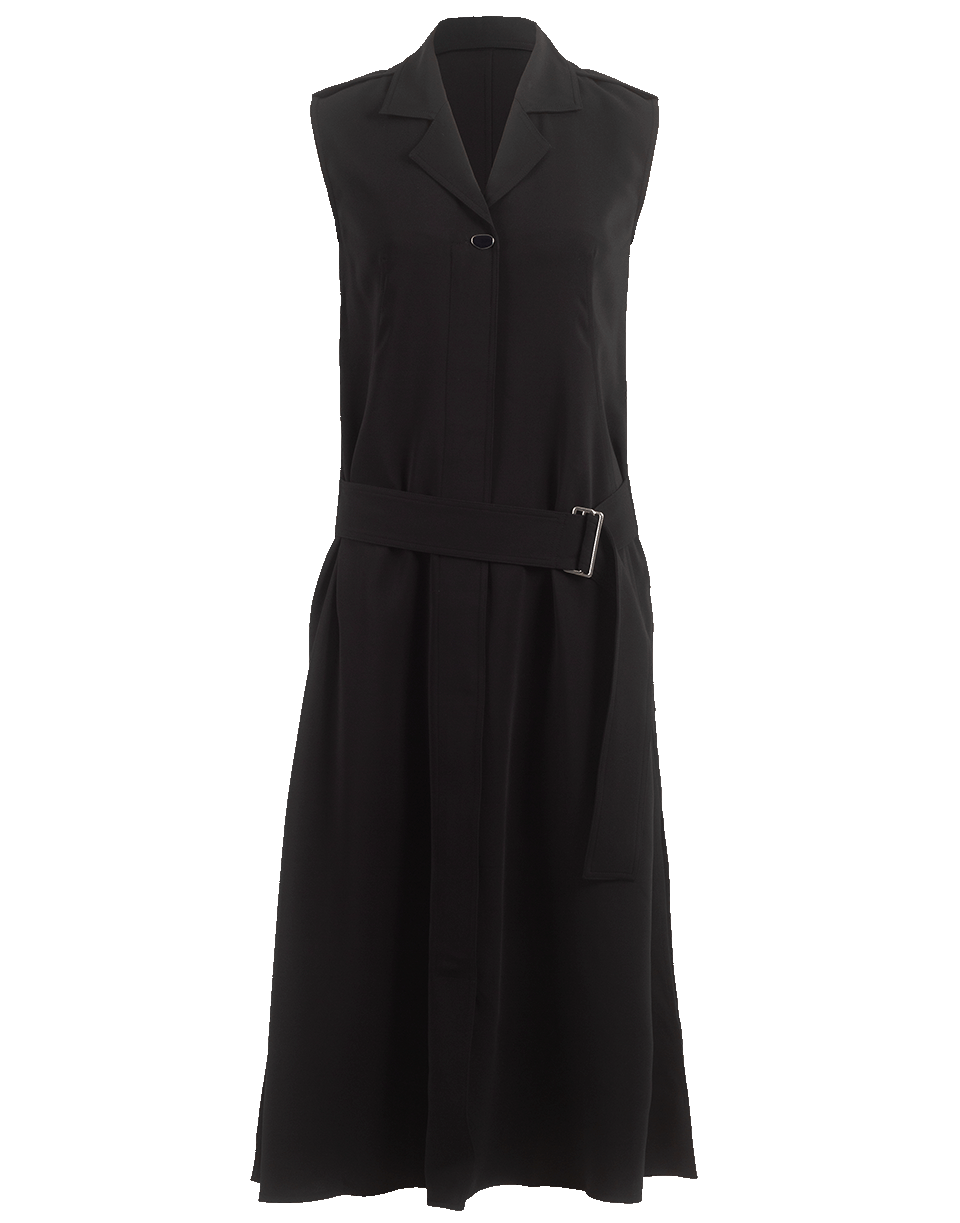 VICTORIA BECKHAM-Sleeveless Belted Midi Dress-