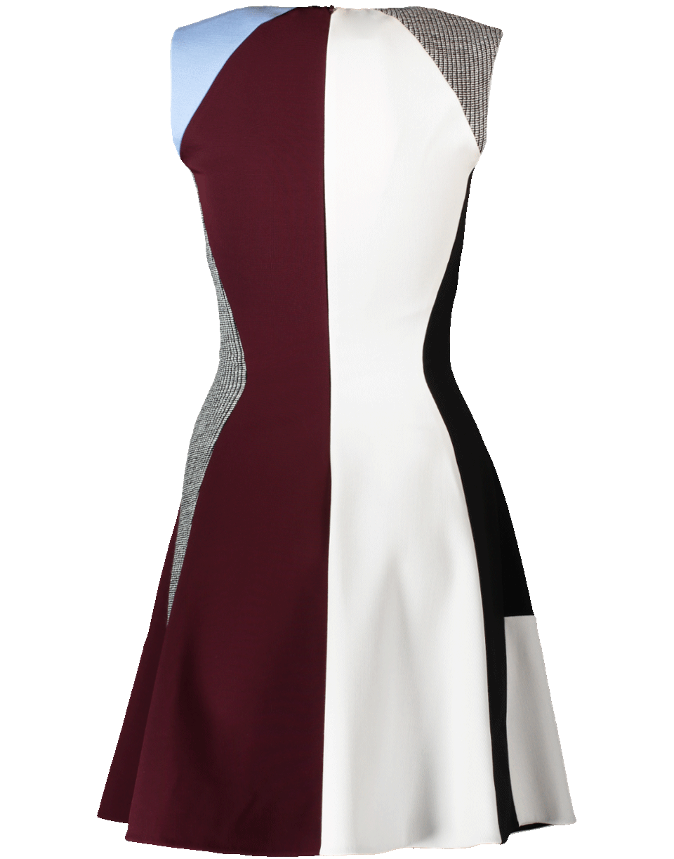 VICTORIA BECKHAM-Houndstooth Flare Mini Dress-