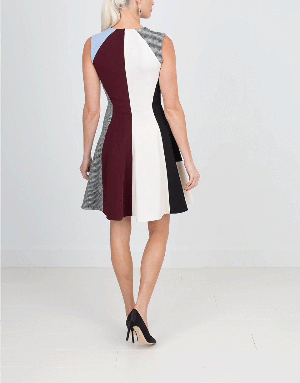 VICTORIA BECKHAM-Houndstooth Flare Mini Dress-