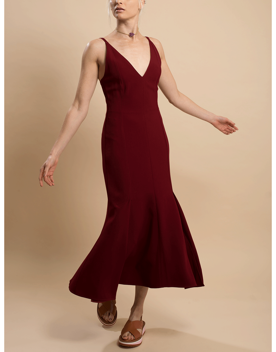 VICTORIA BECKHAM-Cami Flare Midi Dress-