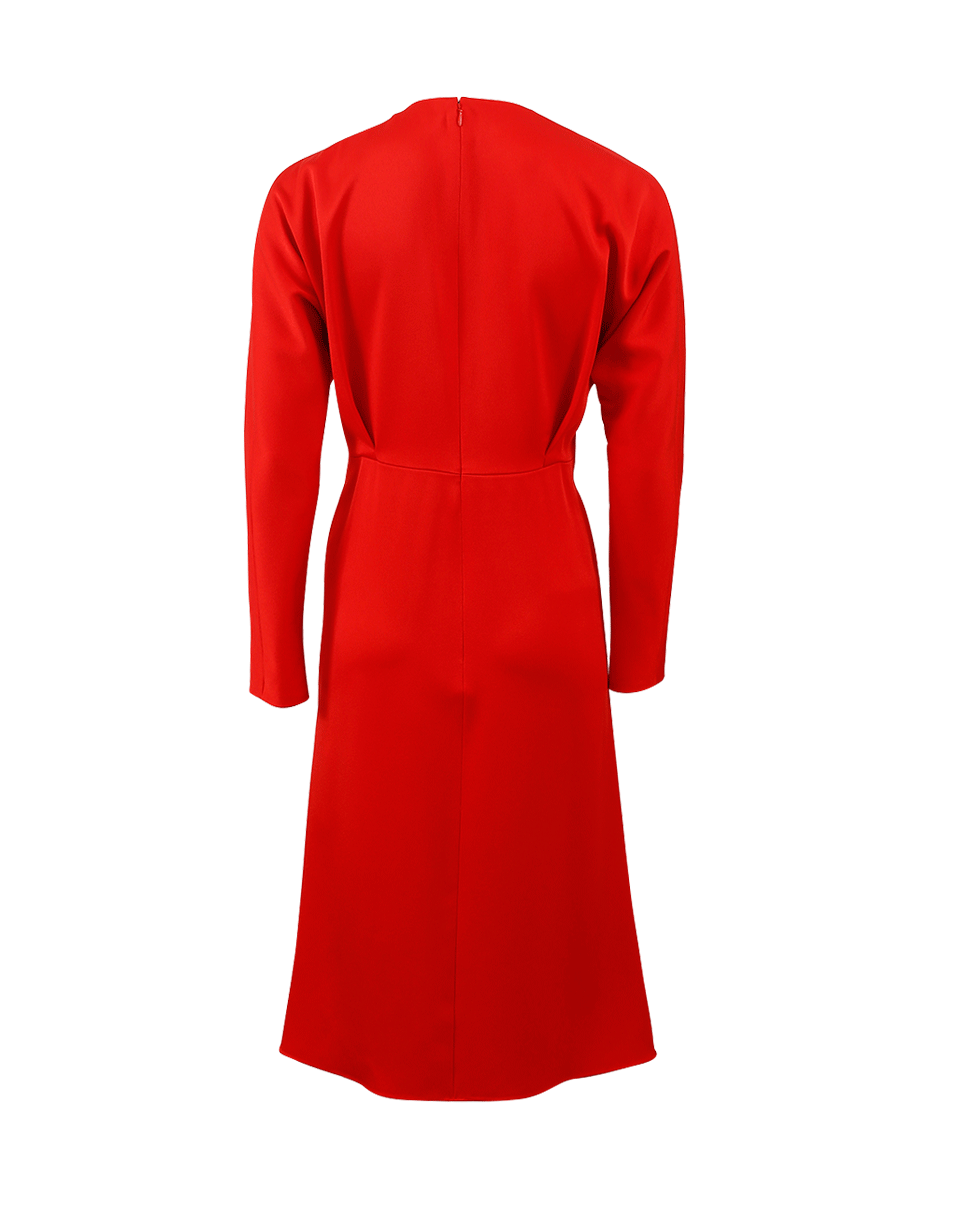 VICTORIA BECKHAM-Wrap Drape Midi Dress-