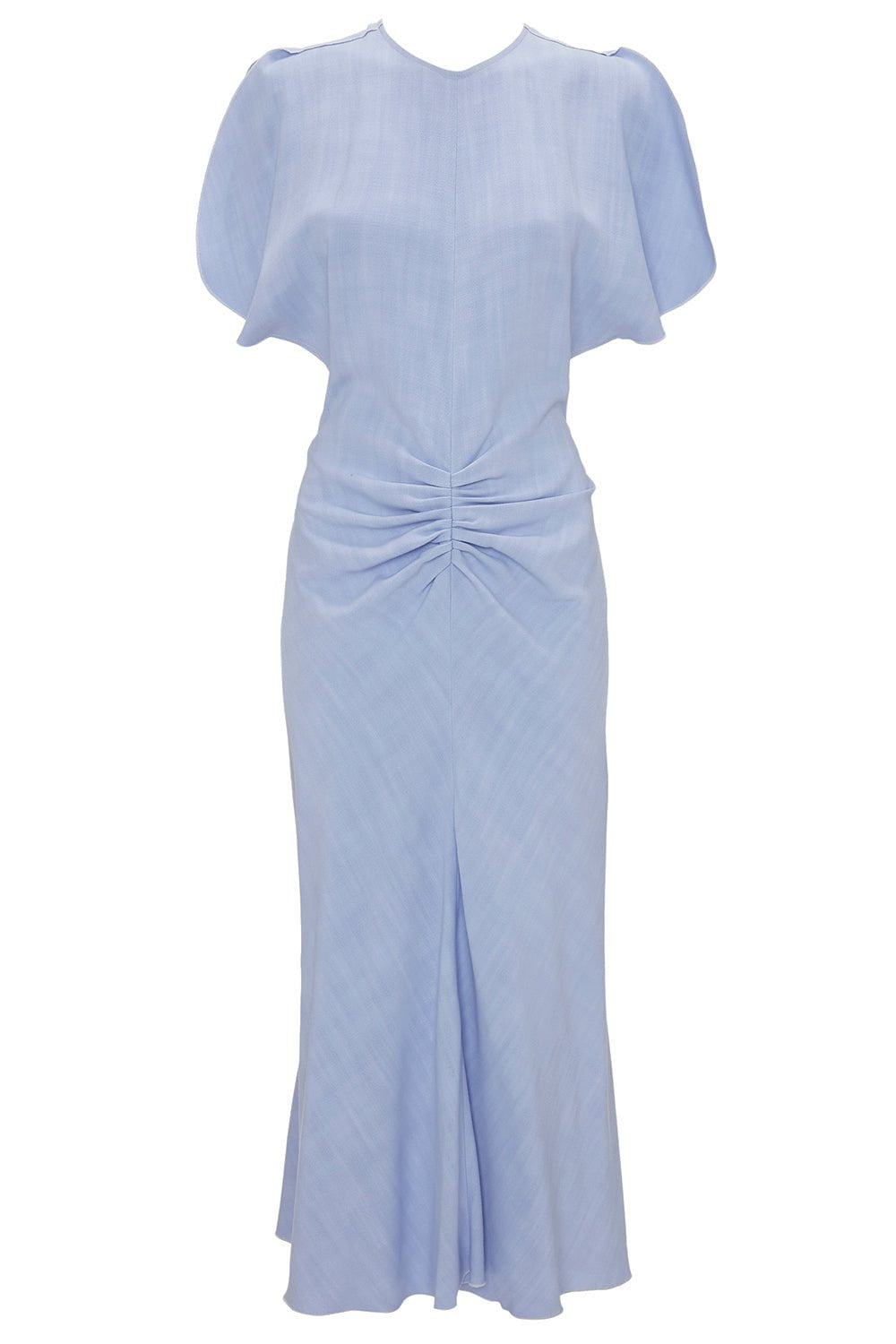 VICTORIA BECKHAM-Gathered Waist Midi Dress - Frost-