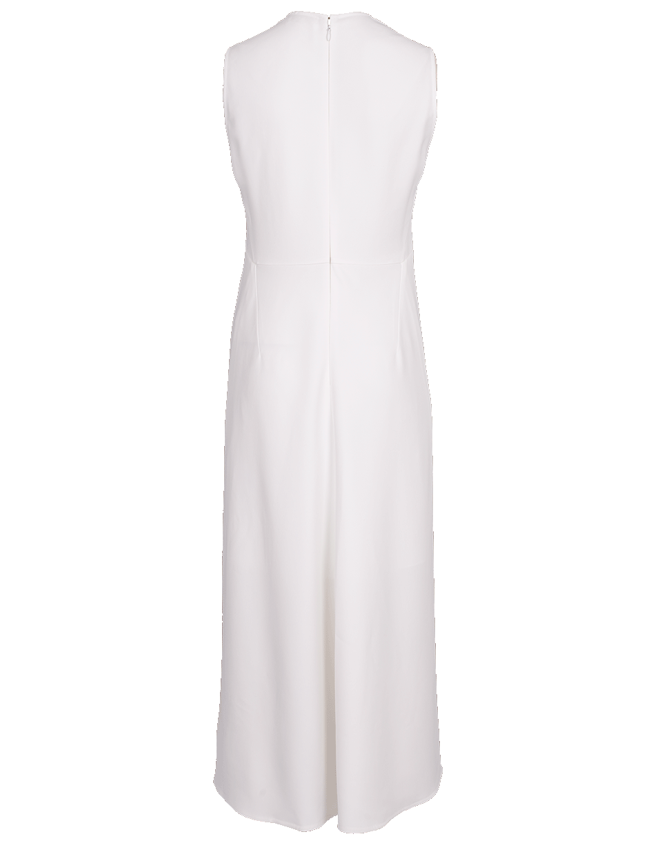 VICTORIA BECKHAM-Sleeveless Pleated Front Midi Dress-