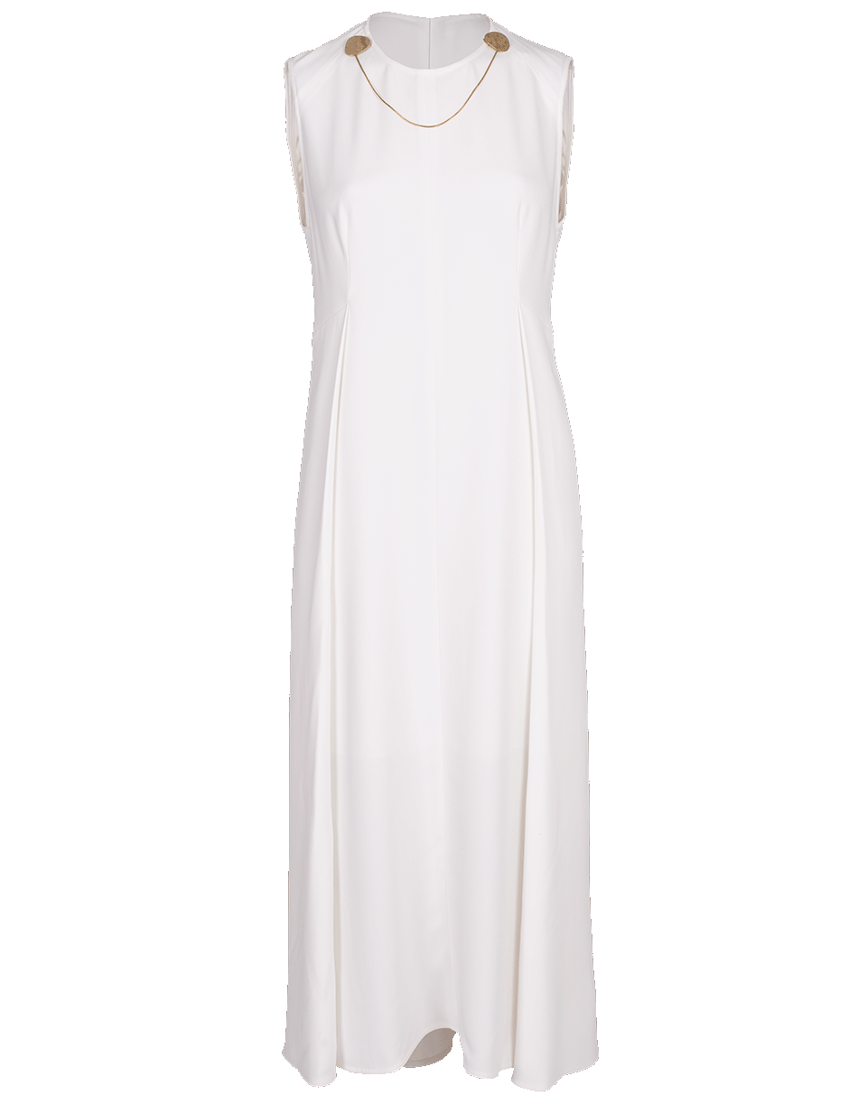 VICTORIA BECKHAM-Sleeveless Pleated Front Midi Dress-
