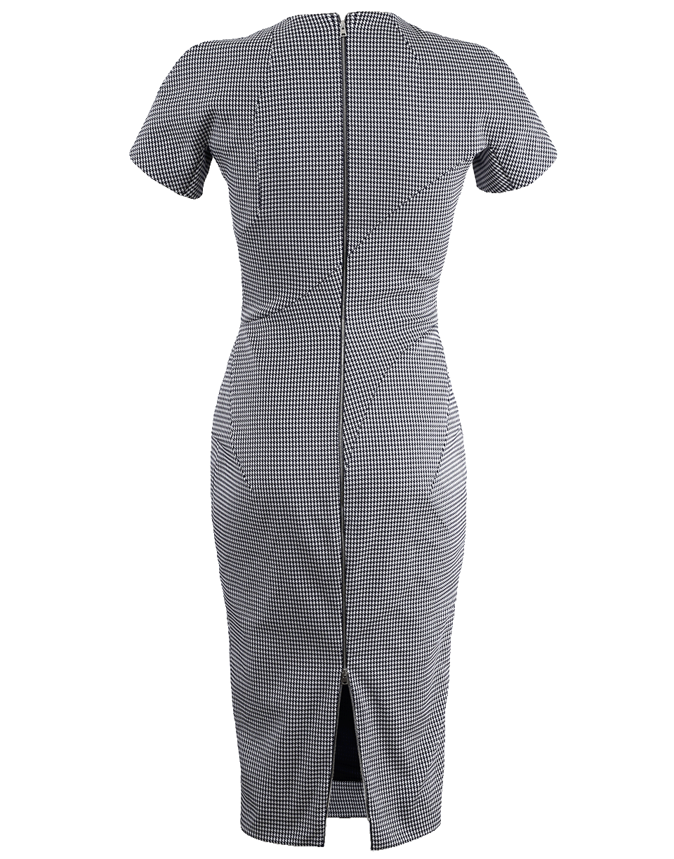 VICTORIA BECKHAM-Houndstooth T-Shirt Dress-
